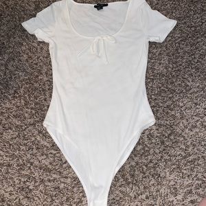 White tie up bodysuit